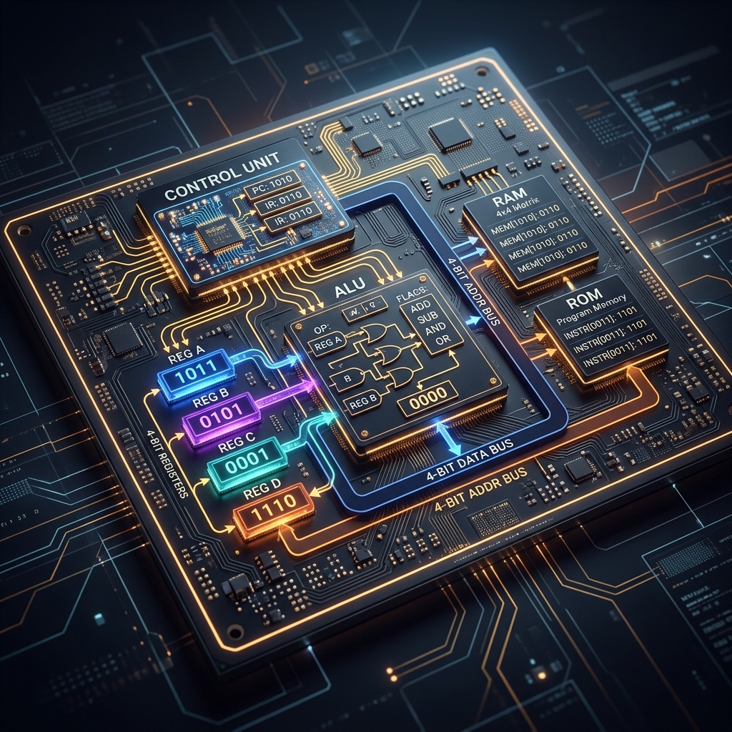 Designing a Simple 4-Bit CPU from Scratch