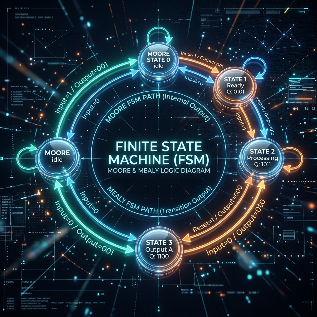 Understanding Finite State Machines (Moore vs. Mealy)