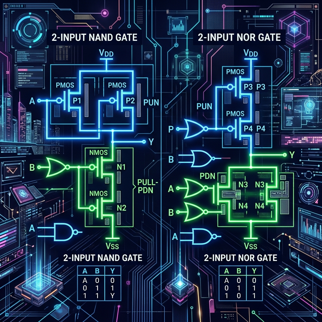 CMOS Logic Design Basics: Pull-Up and Pull-Down Networks