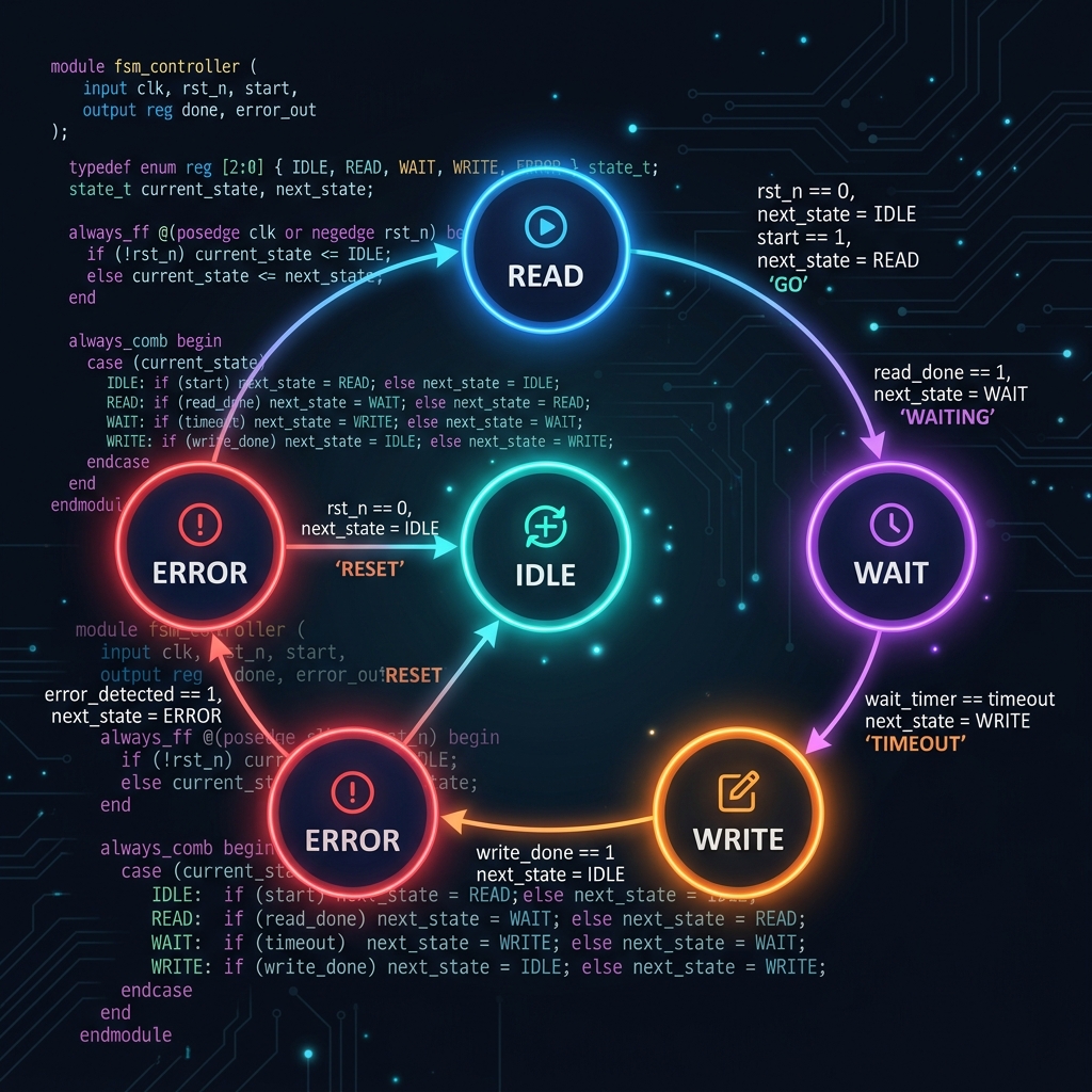 The Complete Guide to Finite State Machine (FSM) Design & Verilog Code