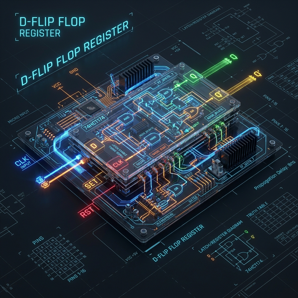 3D Blueprint of a D Flip Flop
